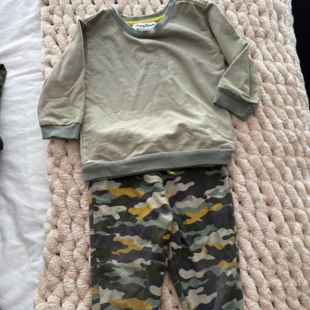 18 Month Camouflage pant and camo green top Tommy Bahama Top